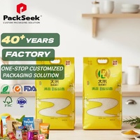 Sacs à riz à fond plat de 500g, 1kg, 5kg, 10kg, 25kg, 50kg, emballage Doypack, sachets de riz thermoscellables, pochettes d'emballage pour riz