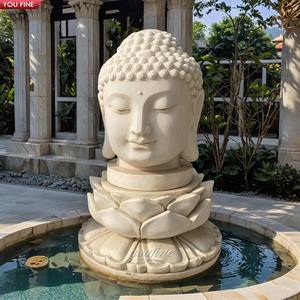 Jardim exterior vida tamanho pedra mármore Buda cabeça estátua - Product Image 6