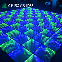 Carrelage mural interactif LED 3D DMX512 RGB de haute qualité 50x50cm en verre trempé pour extérieur IP65 DC24V, lumières de fête