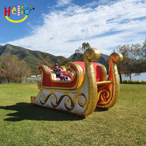 Satılık noel dekorasyon altın yaşam boyutu şişme Santa kızak - Product Image 1