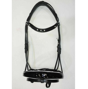 Selle de cheval en cuir véritable DD souple Selle occidentale avec perles Swarovski Bandeau de sourcils rembourré et bandeau de nez breveté - Product Image 1