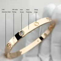 Luxus Designer 316L Edelstahl 18 Karat vergoldet Marke Liebe Schrauben dreher Schraube Armreif Armband für Männer und Frauen