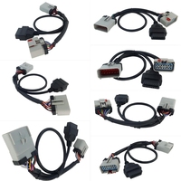 RP1226 14Pin Splitter Y Cable RP1226 Male ke RP1226 14Pin Female ke OBD2 16Pin Female untuk Alat Diagnostik ELD Truk Berat.