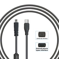 Cable de carga para cámara digital USB C tipo C con conectores macho/hembra para Sanyo UC-E6