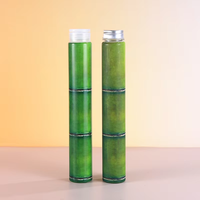 Bouteilles de boisson en plastique PET vides de 400/650 ml en forme de canne à sucre ou de bambou pour jus, lait, thé avec bouchon à vis en aluminium ou en plastique