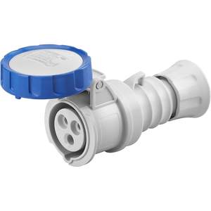 Enchufe Móvil Recto Azul IP69 16A 250V 2P+T con Tomacorriente de Plástico a Prueba de Agua para Uso en Exteriores - Product Image 1