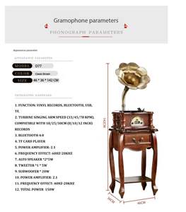 แผ่นเสียงไวนิลสไตล์วินเทจ,หีบเสียงเครื่องเล่นแผ่นเสียงบันทึกไวนิล - Product Image 2