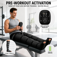 Masseur de jambes à compression d'air avec écran LCD, bottes à 5 chambres, sans fil, rechargeable, 6 modes, 8 niveaux, mémoire de mode