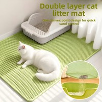 Tapis de litière pour chat extra large à double couche filtrante, anti-éclaboussures, anti-trace, contrôle du sable, tapis de sol sous la litière pour chat