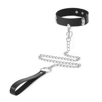 Collier sexy en cuir Bdsm Cosplay Esclave Colliers et laisse pour femmes Bondage Gothique Choker Accessoires à cloche