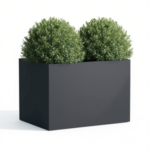 Vaso per Fiori in Acciaio Laminato a Freddo Antracite, Fioriera Quadrata Moderna e Minimalista per Giardino - Product Image 1