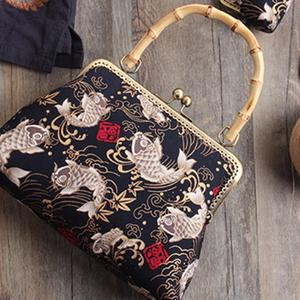 In bronzo 20cm di bambù manico in metallo con chiusura Kiss lucchetto accessori borsa per borsa borsetta - Product Image 2