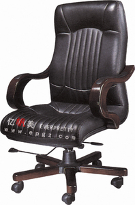 Ghế xoay văn phòng cao cấp dành cho giám đốc, thiết kế công thái học, chất liệu da PU, tay vịn và chân làm bằng gỗ chắc chắn, đệm mút đàn hồi. - Product Image 2