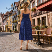 Robe midi décontractée à col en V à fleurs personnalisée en gros pour femmes
