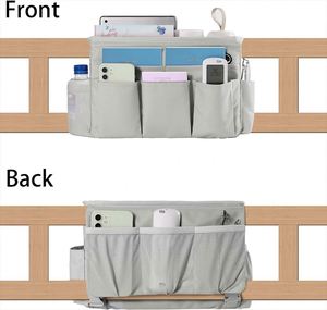 Sac de rangement suspendu en tissu pour chevet, 3 poches, pour magazines, télécommande, téléphone portable, lit superposé, sac de voyage – Grande Vente - Product Image 4