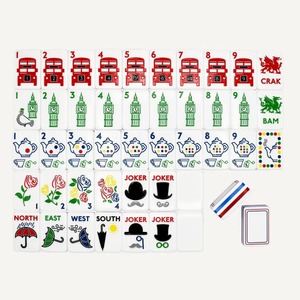<span class=keywords><strong>Jeu</strong></span> de Mahjong Américain en Acrylique <span class=keywords><strong>Blanc</strong></span> Thème Ville de Noël, Personnalisable avec Gravure, Cadeau de Noël, de Nouvel An, de Ski, de Plage ou de Golf, inspiré de New York et de Londres - Product Image 4