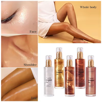 Illuminateur liquide waterproof de luxe à paillettes pour le corps et le visage, huile scintillante pour le corps, marque privée