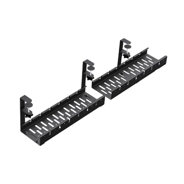 Custom Metal Under Desk Cable Management Tray with Clamp No Drilling Extendable Wire Organizer