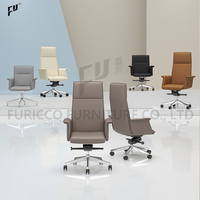 Chaise de bureau de direction pivotante confortable en cuir PU de style fabricant FURICCO