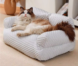 Canapé de luxe multicolore Lit doux pour chats Petit chien moyen Coussin de couchage en peluche pour chiots Fournitures pour animaux de compagnie - Product Image 6