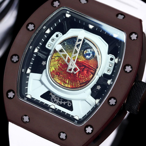 Montre mécanique RM 52-05 avec boîtier en alliage métallique de luxe, cadran en forme de casque d'astronaute, tourbillon, forme tonneau, montre à remontage manuel pour homme - Product Image 3