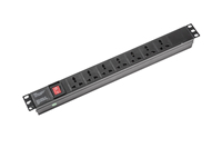 PDU 19 pouces pour montage en rack, 10A, 8 prises universelles, unité de distribution d'alimentation en alliage d'aluminium avec interrupteur pour armoire de serveur réseau