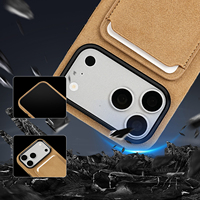 Étui de téléphone portable en daim magnétique, fin, doux au toucher, antichoc, avec anneau métallique pour appareil photo, pour 18 Pro Max, pour hommes et femmes, couleur camel