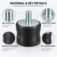 Custom Silicone Vibration Mount Metal Insert Threaded Stud Molded Matte Finish OEM Silicone Vibration Mount for Machinery