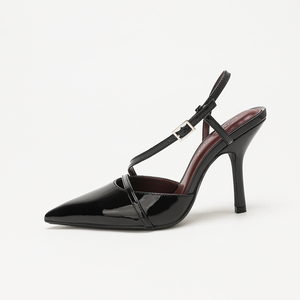 Vente en gros de chaussures à talons aiguilles pour femmes, en cuir verni découpé, à bout pointu, à bride arrière, personnalisées, pour occasions formelles et soirées - Product Image 6