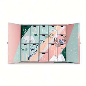 Calendario de Adviento de maquillaje de papel personalizado 2022, embalaje de belleza de cartón vacío, cajas de calendario de Adviento cosmético - Product Image 2