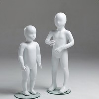 Mannequin Enfant Corps Entier pour Vitrine, Modèle pour Robe, en Fibre de Verre Blanche, Tailles Américaines pour Vêtements d'Enfants