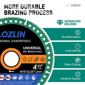 LOZLIN 4,5 İnç Elmas Kesme Diskleri, Açılı Taşlama Makinesi için, Hassas Kesim ve <span class=keywords><strong>Metal</strong></span>, İnşaat Demiri, Porselen Fayanslar için Çok Yönlü Kullanım - Product Image 5