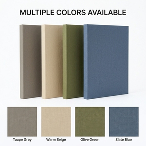 Porte-documents professionnel gris taupe texturé <span class=keywords><strong>en</strong></span> lin avec logo personnalisé, porte-documents à deux volets, papeterie haut de gamme - Product Image 3