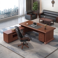 Bureau de direction, bureau simple et moderne, nouveau style chinois, bureau de direction haut de gamme en bois, ensemble de chaise