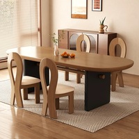 Ensemble table et chaises de salle à manger RH Modern Nordic en bois massif, table rectangulaire et ovale de luxe, meubles pour salle à manger