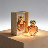 Nouvelle conception de flacons de parfum vides en forme de cœur de 50 ml, design unique et luxueux, flacons de parfum en verre