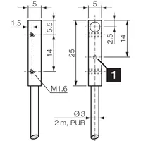 Capteur de proximité inductif connecté par câble DCCQ05M0.8PSLK, capteur de proximité avec filetage de 5 mm