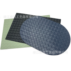 Manteles Individuales Redondos de Cuero Tejido, Resistentes al Aceite y al Calor, para Restaurante, Hotel, Uso Occidental, TW815 - Product Image 4