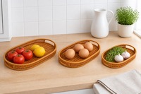 Panier de rangement alimentaire écologique tissé à la main, plateau à fruits secs et à collations, organisateur de table pour cuisine, salon, salle de bain