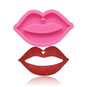 U-kiss — porte-clés en Silicone, accessoire de forme de bouche, lèvres Sexy, moule avec trou
