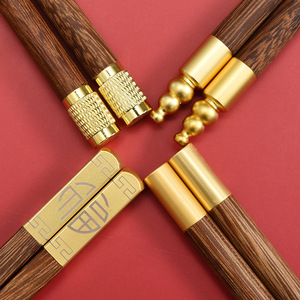 Juego de regalo de cubiertos de madera de ala de pollo sin pintar, que incluye palillos y cuchara, caja de regalo saludable con palillos y cuchara. - Product Image 2