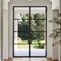 Puerta Francesa de Acero con Marco Delgado para Proyecto de Villa, Ideal para Jardín/Patio