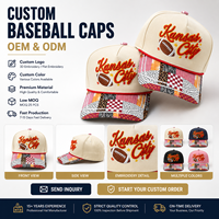 Casquettes de sport personnalisées : Casquettes de baseball, casquettes de football avec logo brodé, patchwork, visière imprimée, ajustables, pour équipes, pour le jour du match, vente en gros