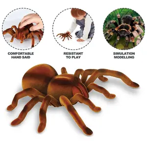 2024 สินค้าใหม่ไร้สายอินฟราเรด RC สัตว์ของเล่นแมลงตลกน่ากลัวฮาโลวีนไฟฟ้าขนาดใหญ่ปุยแมงมุมของเล่น