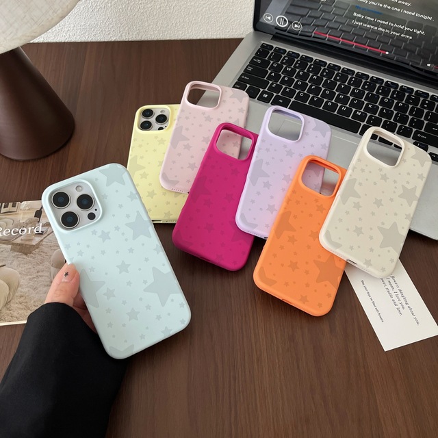 Shining Star Print Silicone Soft Skin Touch Phone case for iPhone 18 Pro Max 17 Pro 16 15 14