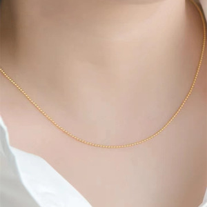 Collar de Cadena con Cuentas de Oro Real Puro de 18K AU750 de Moda de Lujo Lerca, Collar de Bolas Moderno para Mujer como Regalo - Product Image 5