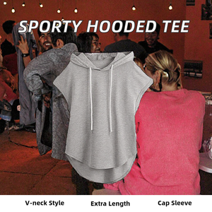 Sudadera con Capucha sin Mangas para Mujer, Color Personalizado, Mezcla de Poliéster y Algodón, Ligera, Informal, con Logotipo OEM - Product Image 3