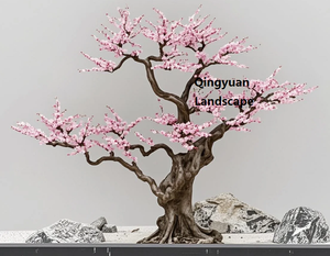 Nouvel an chinois artificiel fleur de prunier 2M de haut <span class=keywords><strong>Mei</strong></span> <span class=keywords><strong>Hua</strong></span> avec des fleurs roses coupe-vent pour la décoration de centre commercial extérieur tailles personnalisées - Product Image 2