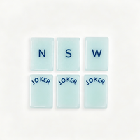 Funky Trade 1.42 Inch the Ocean Line Bleu Ciel Personnalisé Gravé Sur Mesure Luxe 160 Pièces Mini Tuiles de Mahjong Américaines OEM ODM