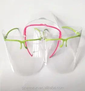 Face mask with eye shield Transparent Protection Eye Glasses Full Cove Plastic Clear Visors Face Shield With Frame